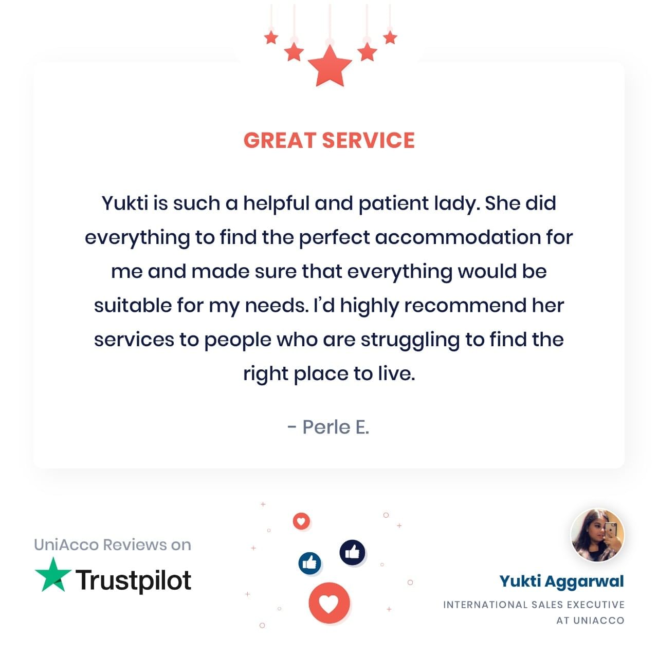 UniAcco's Best In Class Rating On Trustpilot