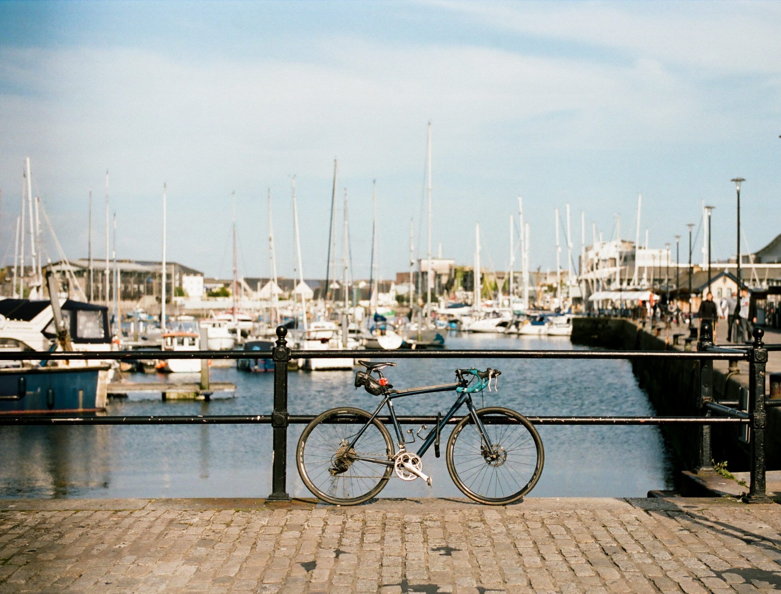 cycle stand on bridge in Plymouth city