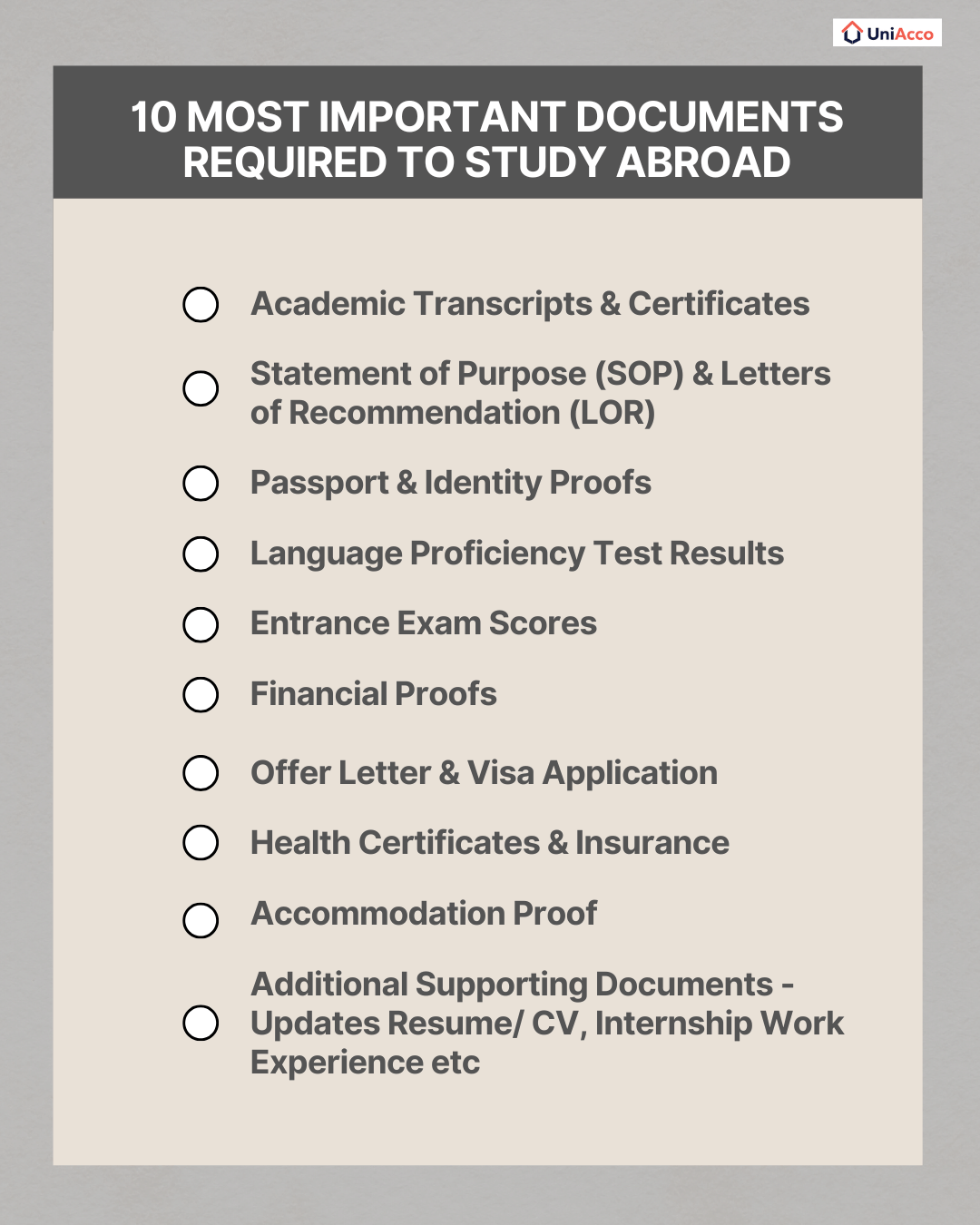 10 Most Important Documents Required for Abroad Study