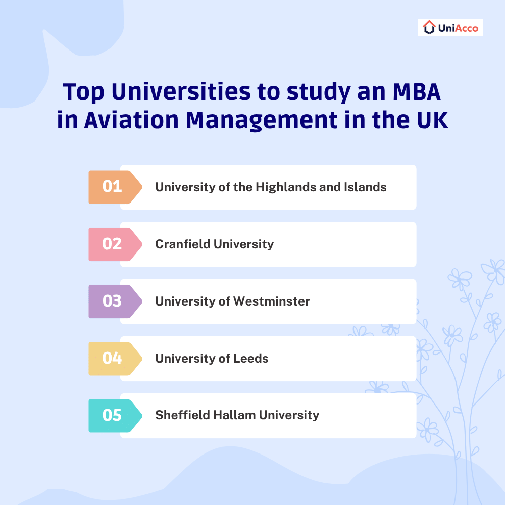 Top Universities to study an MBA in Aviation Management in the UK