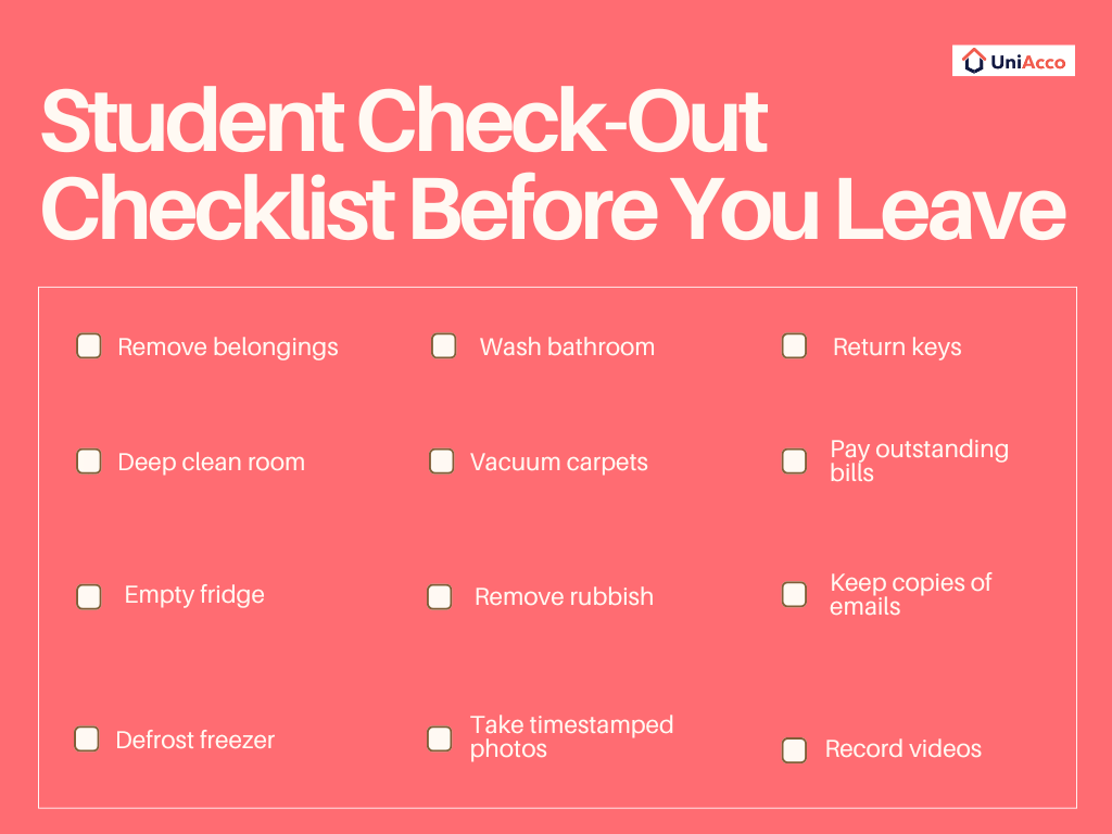 Student Check-Out Checklist Before You Leave