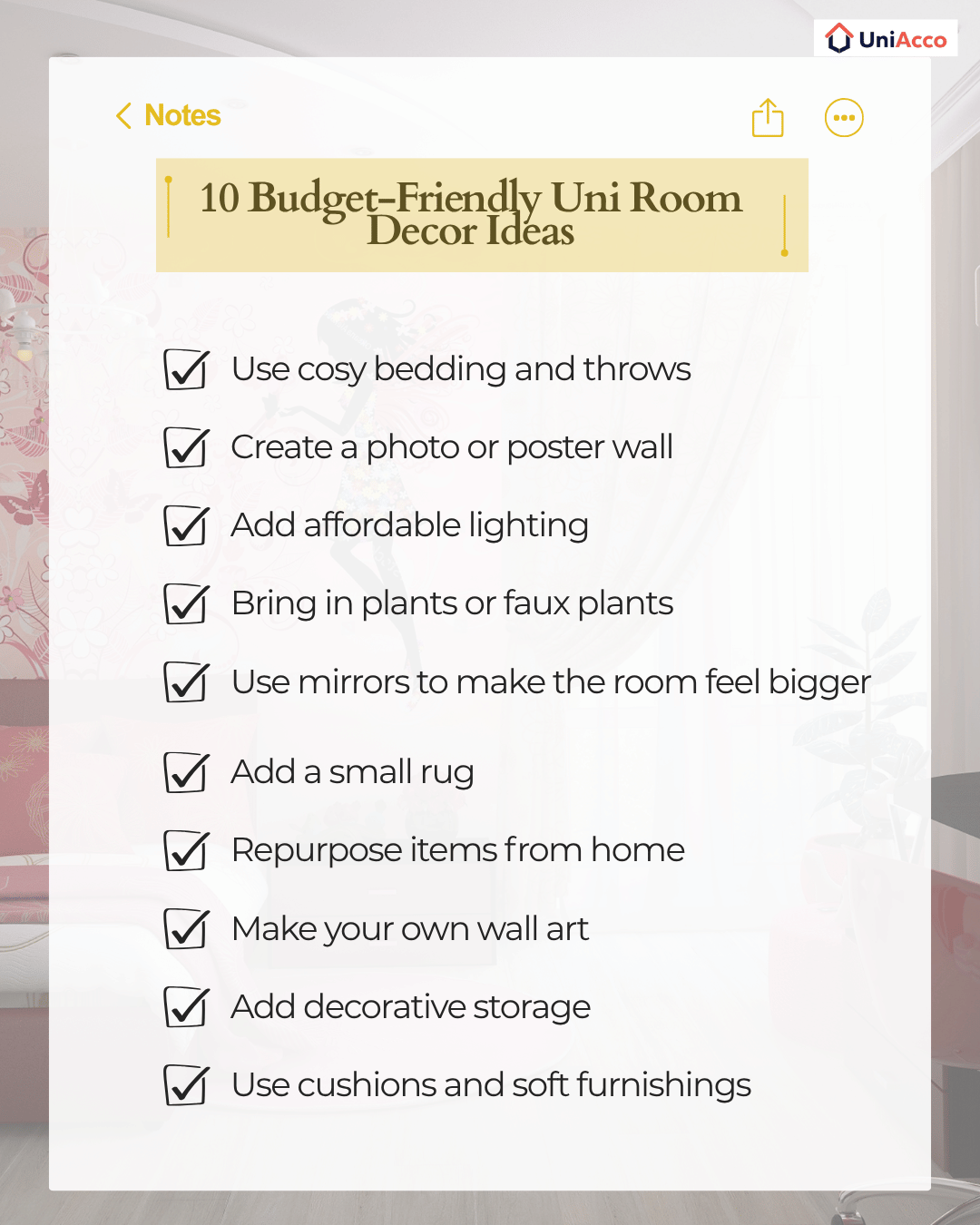 10 Budget-Friendly Uni Room Decor Ideas