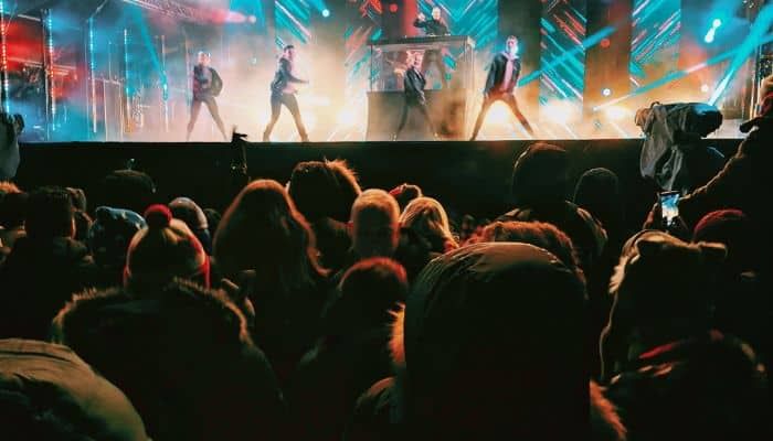 A crowd of people at a concert