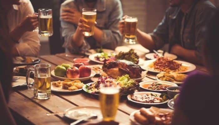 Group of people enjoying food