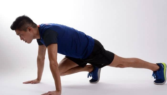 A person stretching on the floor